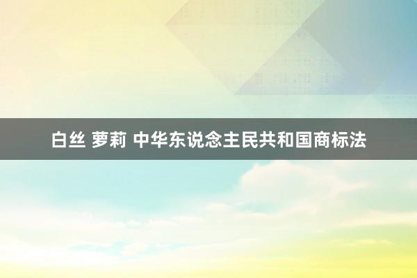 白丝 萝莉 中华东说念主民共和国商标法